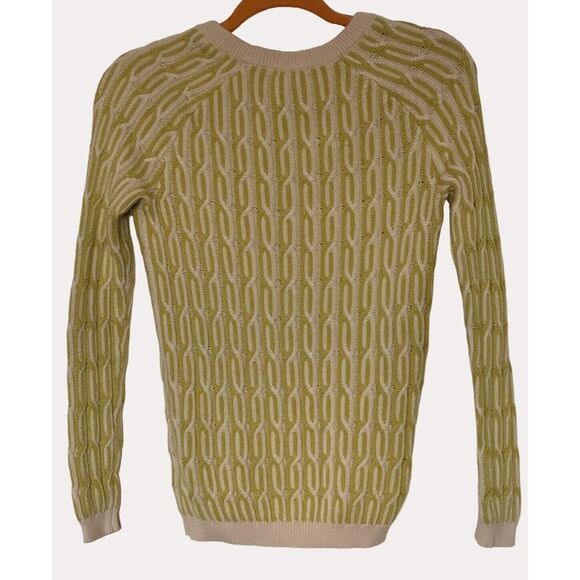 Willow & Clay Geometric Pattern Knit Sweater Crewneck Green XS - Picture 4 of 5